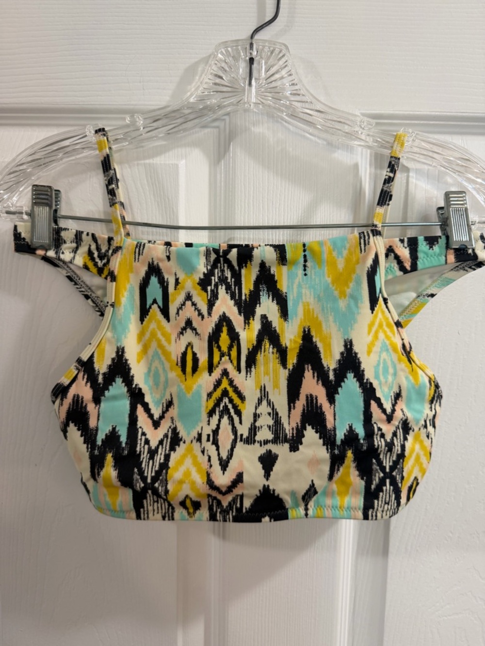 Billabong High Neck Bikini Top - Black, Yellow, Teal